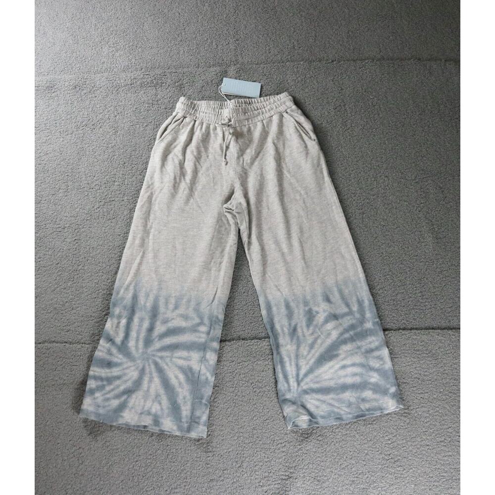 New Johnny Was Calme Pant Womens M Gray Tie Dye MIHU Wide Leg Drawstring